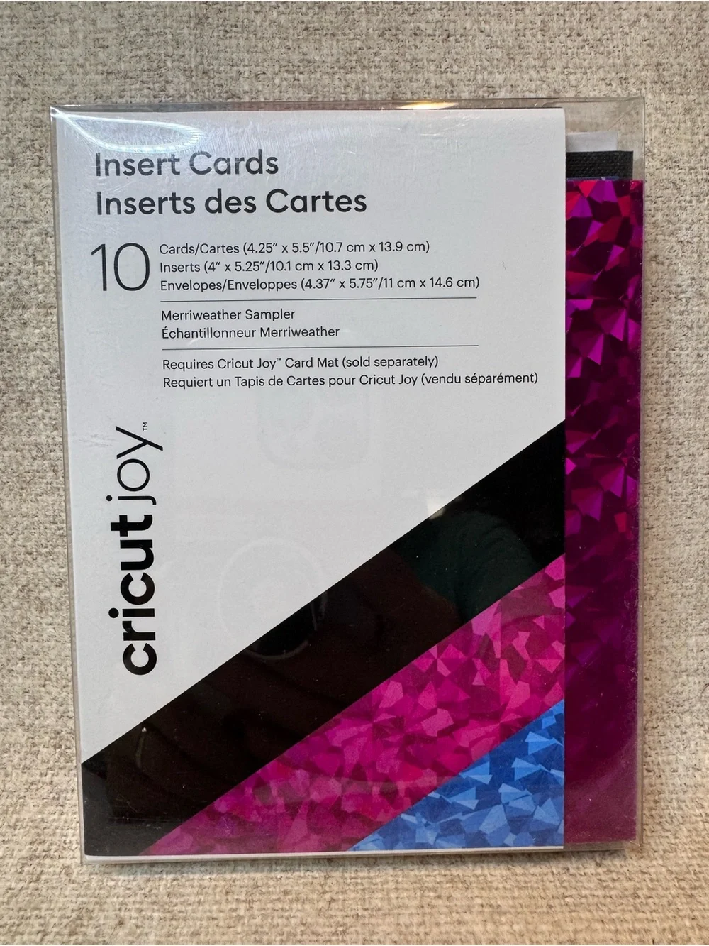 Cricut Joy, lot of 5 packs, insert cards in various glitter, prism, and matte